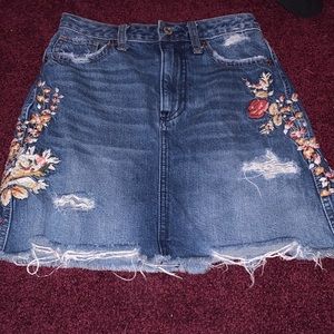 Abercrombie & Fitch Denim skirt with flower design